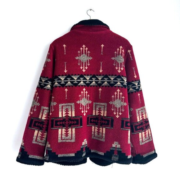 Vintage Northern Reflections Southwestern Print Reversible Fleece Jacket - Picture 6 of 7